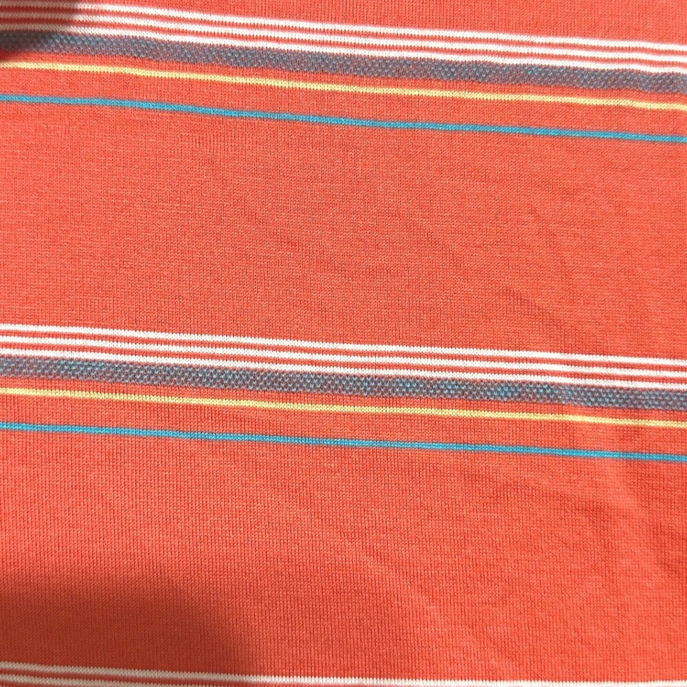Martin Polo Shirt Men Orange Stripe Short Sleeve Pima Golf Athleisure Dadcore L - Picture 3 of 5
